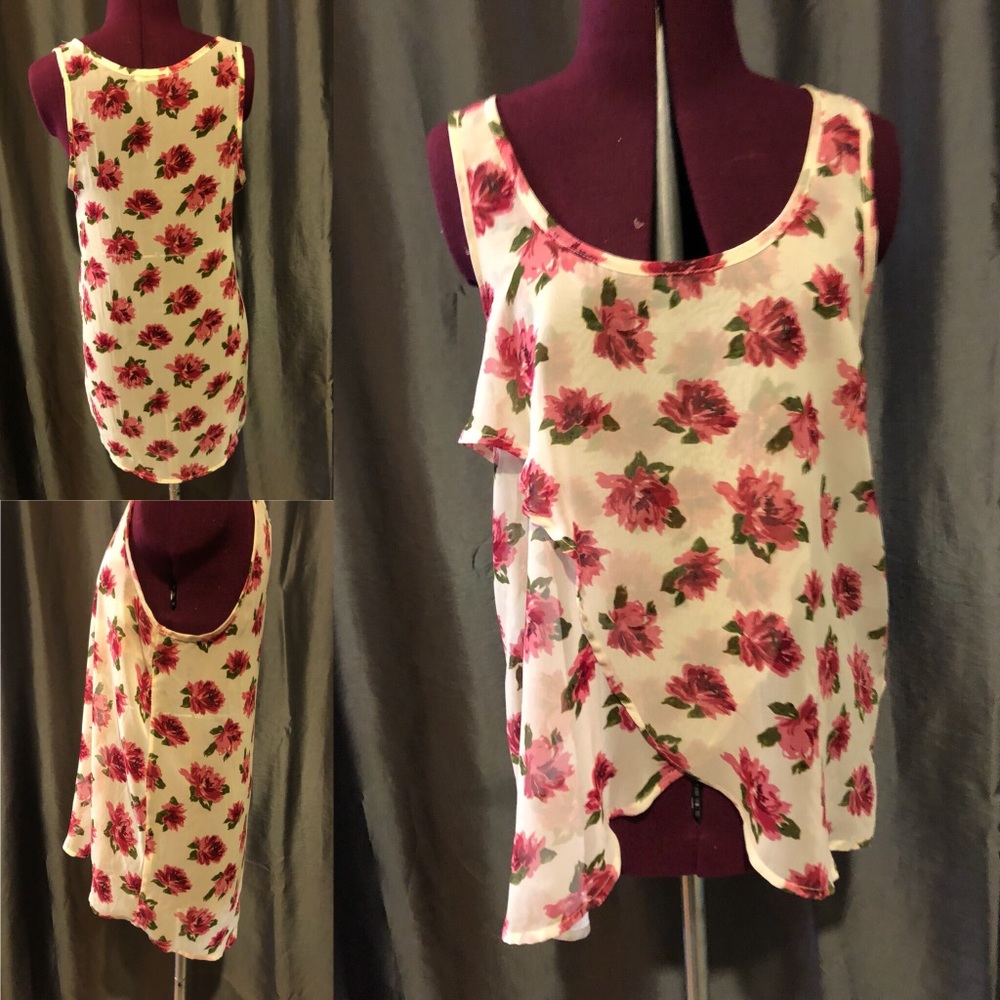 Lush Floral Chiffon Tank